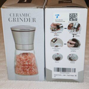 NEW Ceramic Salt & Pepper Grinder Set (2 Pack Bundle)